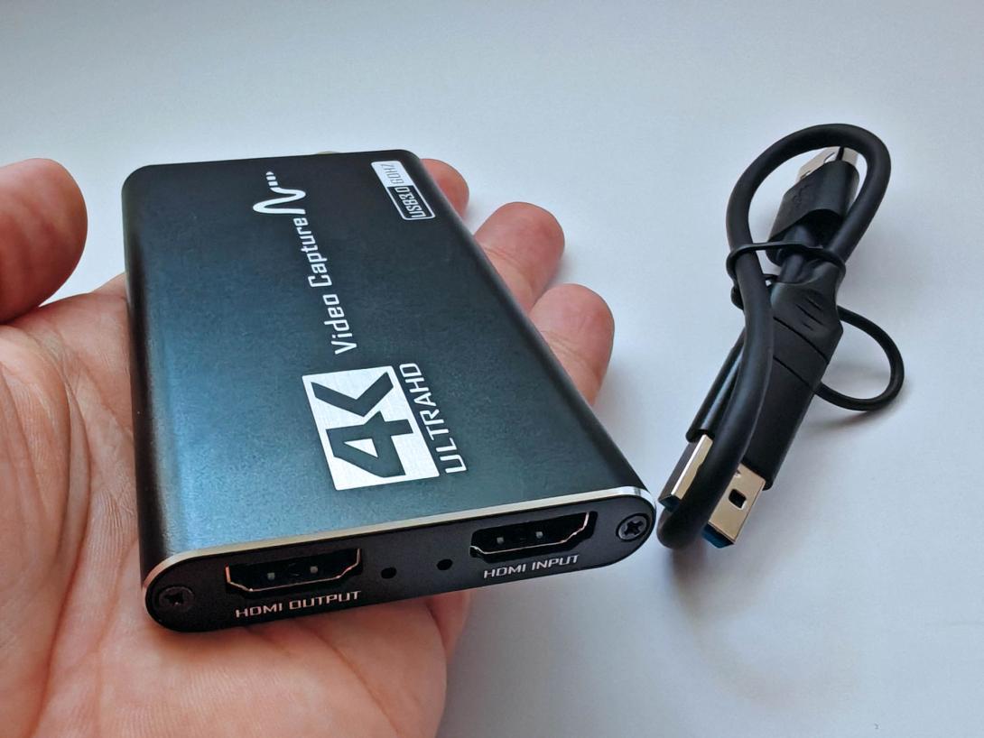 HDMI 4K Video Capture kártya USB 3.0 Staryon® csatlakozóval, HDMI bemenet 4K/60Hz, kimenet USB 1080P/60Hz, kompatibilis OBS, UVC/UAC, Plug &amp; Play, mikrofon- és fejhallgató kimenet, kompatibilis Windows, Linux, Mac OS, fekete