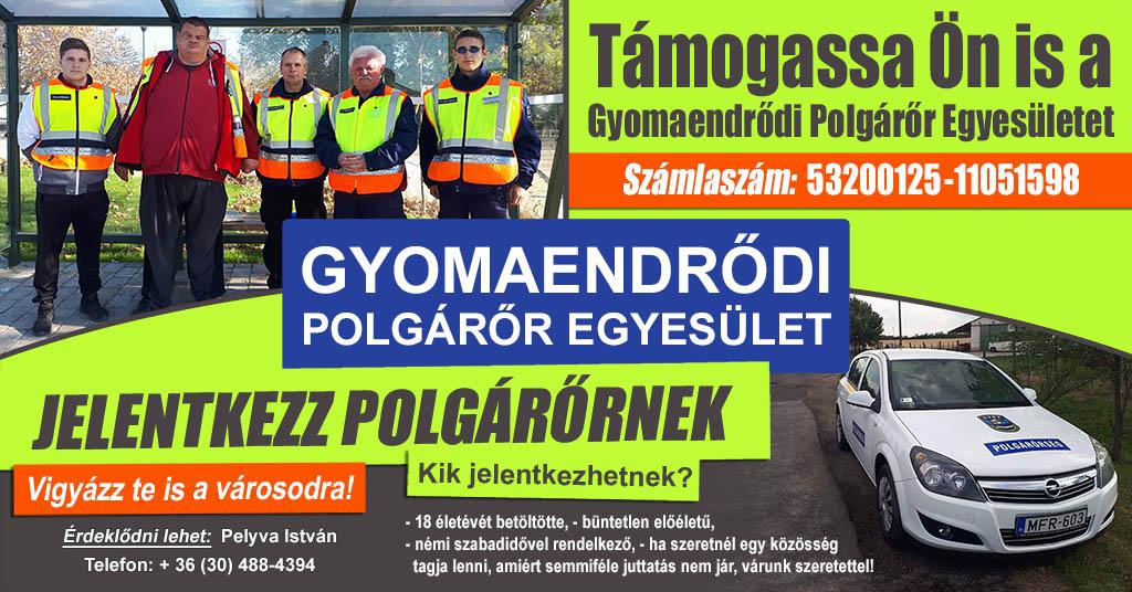Támogassa Ön is a Gyomaendrődi Polgárőr Egyesületet