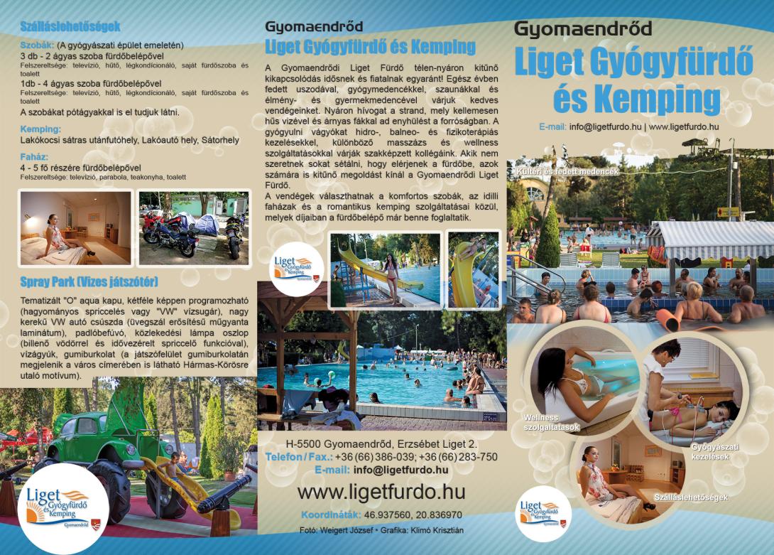 Liget Gyógyfürdő és Kemping - 3 oldalas prospektus
