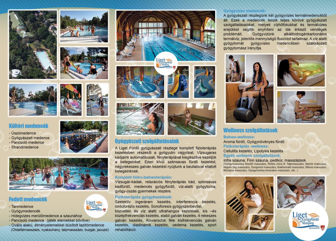 Liget Gyógyfürdő és Kemping - 3 oldalas prospektus