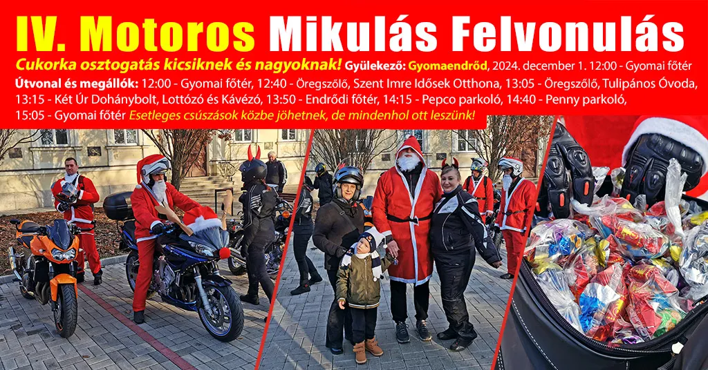Motoros Mikulás felvonulás