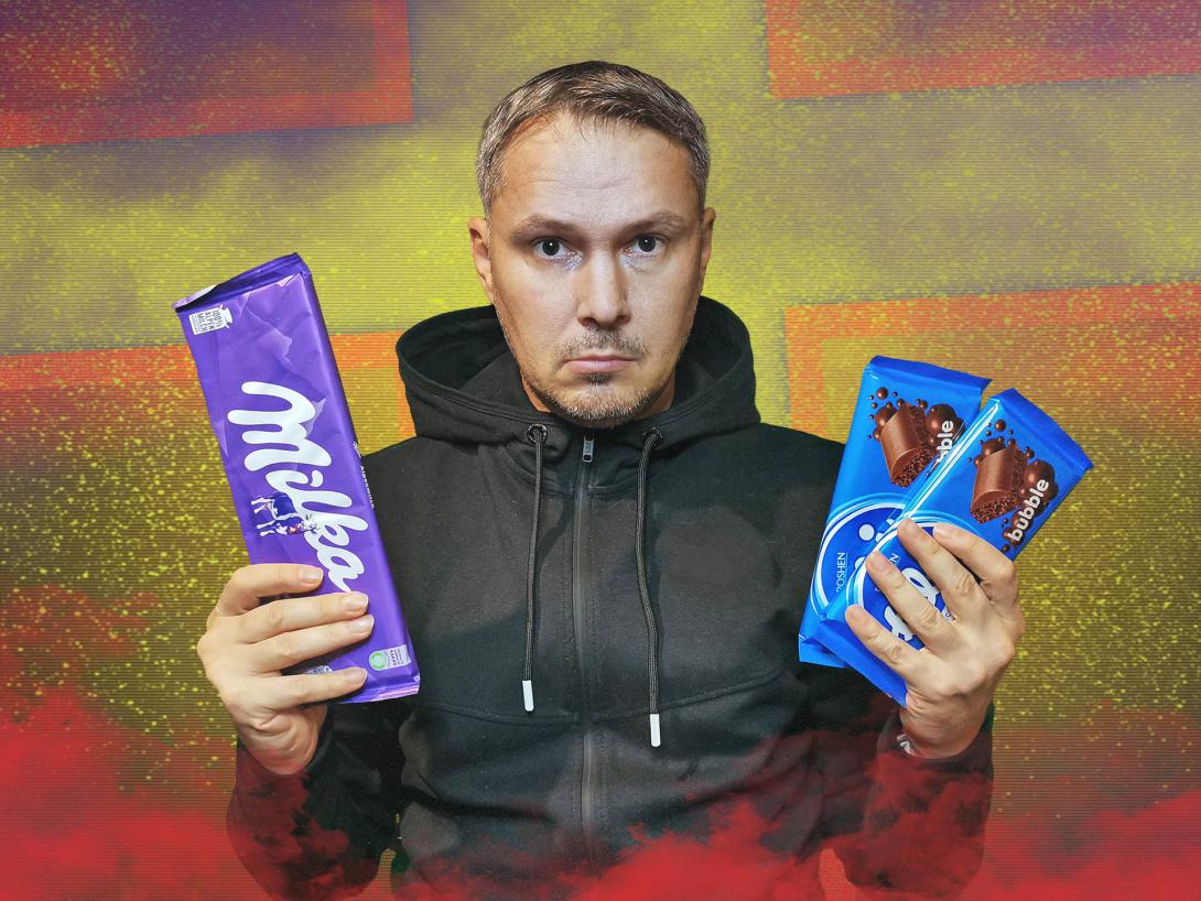 Óriás Milka alpesi táblás tejcsokoládé és Tibi Bubble tejcsokoládé